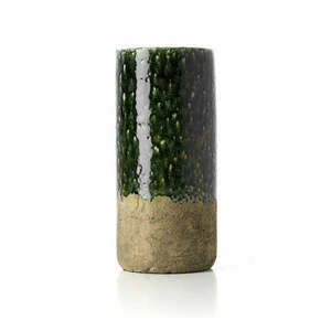 BAZAR BIZAR Moss Cylinder L kőedény váza, zöld-bézs, 38 cm small 0