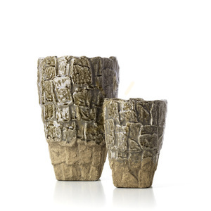 Kőhatású váza szürke S 24 cm small 2