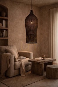 Függőlámpa búra Oasis Tower Dark Walnut XL bambuszból 35 x 102 cm small 1