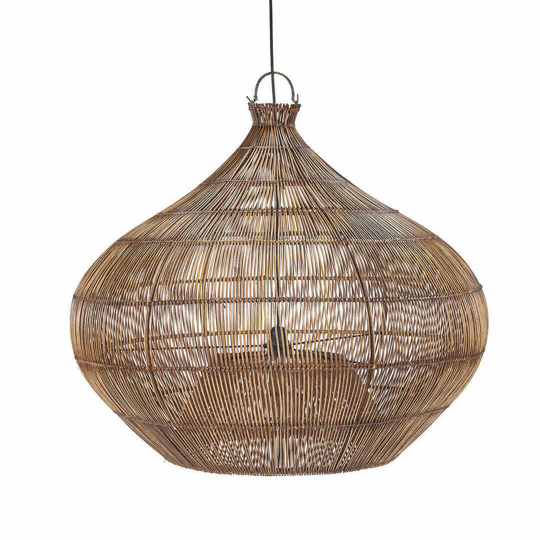 Pendel lampa Desert Gourd mörk valnöt L handgjord 80 cm