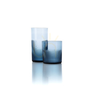 Bazar Bizar Azure bordázott magas kék ivópohár, 15,3 cm small 8