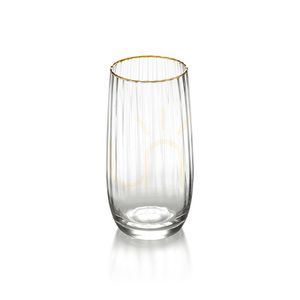 Arany peremes highball pohár 7,7x15 cm small 2