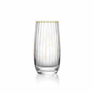 Arany peremes highball pohár 7,7x15 cm small 0