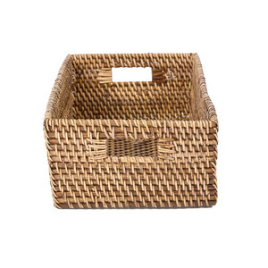 Fonott tárolókosár rattan natural brown 33x22x13 cm Keeper Baskets small 5