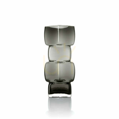 Jelölje be Váza The Cubes sötétszürke üveg L – Glass Collection