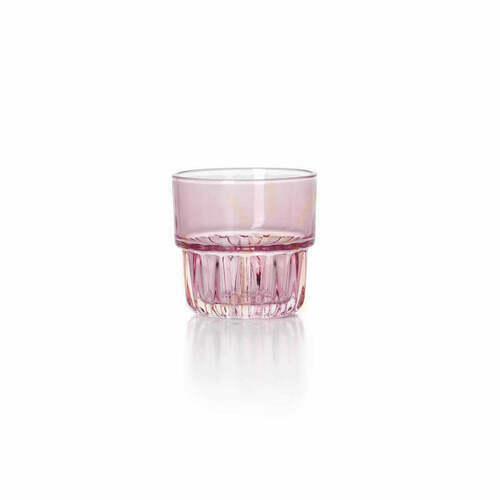 Jelölje be Facettált pohár blush 8 cm üveg