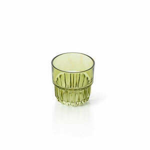 Facettált zöld pohár 8,3 cm small 1