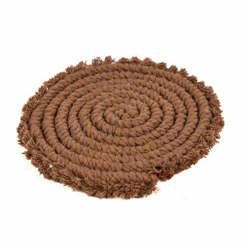 Jelölje be Pamut poháralátét sötét dió mintával 12 cm