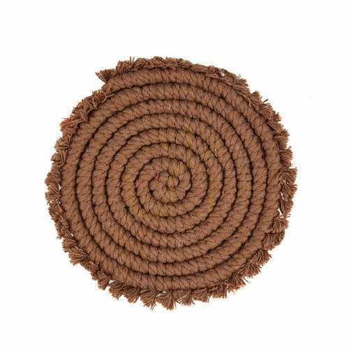 Jelölje be Pamut poháralátét sötét dió mintával 12 cm