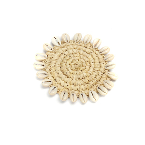 Raffia kagyló alátét natúr 12 cm small 2