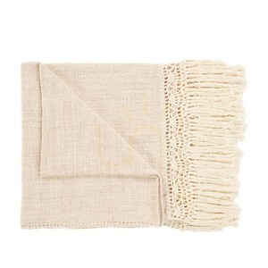Ágytakaró 270x135 cm természetes színű, kézműves dekorációs textil small 5