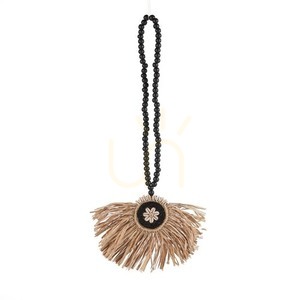 Raffia bojt függő dekoráció természetes fekete 70 cm small 2