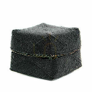 Fedeles bambuszkosár The Beaded Basket fekete L 20x20x15 cm small 0