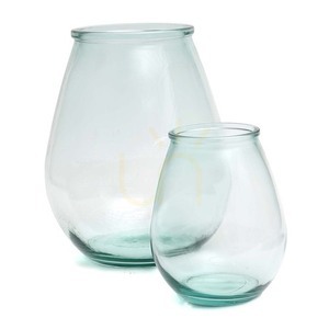 Váza Qiezi Glass Collection kék L 35,5 cm small 2
