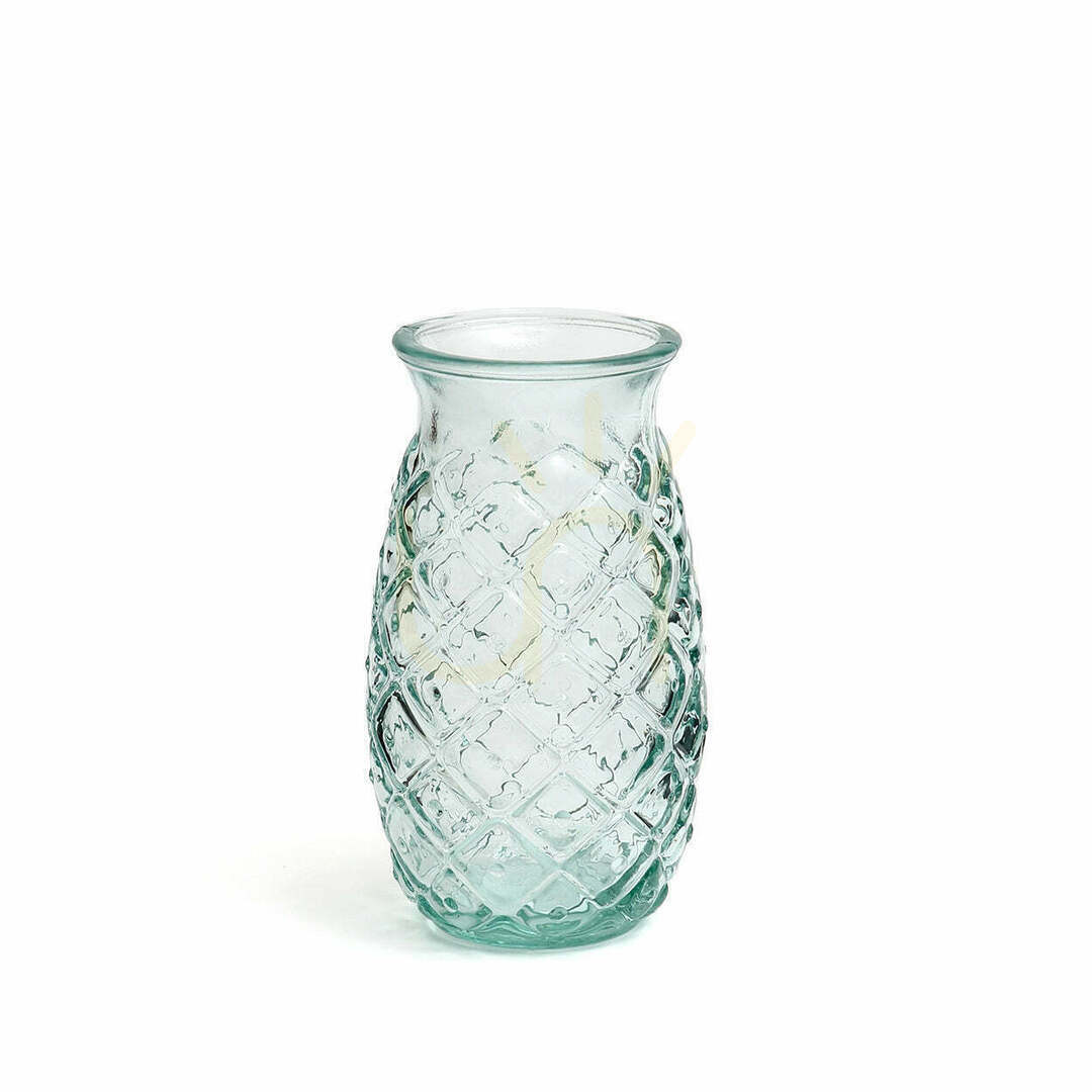 BAZAR BIZAR Pineapple Blue M újrahasznosított üveg ivópohár, 15 cm