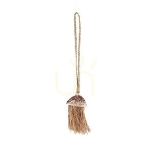 BAZAR BIZAR Raffia Lupina Natural dekoratív bojtos dísz raffiából és kagylóból 45 cm small 4