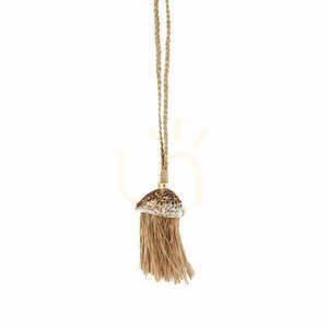 BAZAR BIZAR Raffia Lupina Natural dekoratív bojtos dísz raffiából és kagylóból 45 cm small 0