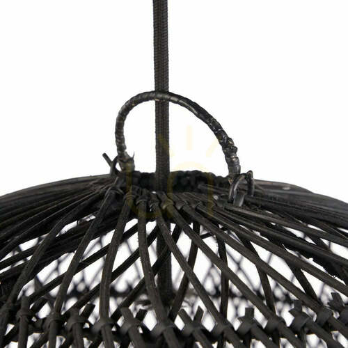 Jelölje be Bazar Bizar The Bubble M fekete rattan függőlámpabúra, 50 cm