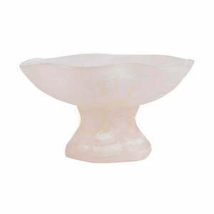 Gyanta gyümölcstál állvány, rózsaszín-fehér, 27 cm small 0