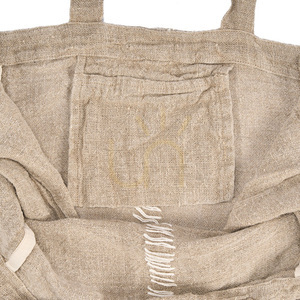 Bazar Bizar Tote-ally natúr len shopper táska, 40 × 40 cm small 6