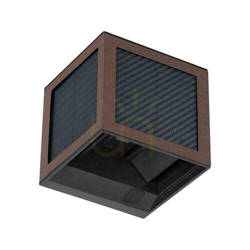 Jelölje be V-TAC 9W LED COB napelemes/USB fali lámpatest corten barna kocka 10x10cm IP65 mozgásérzékelő VT-408CCT 900lm
