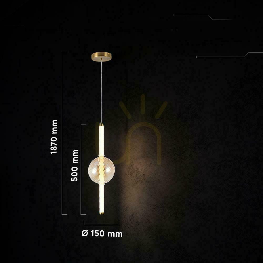 Előnézet V-TAC LED 8W arany borostyánfehér függő lámpatest VT-84039 3000K 1100lm V-TAC LED 8W arany borostyánfehér függő lámpatest VT-84039 3000K 1100lm