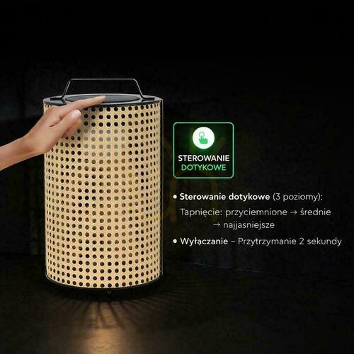 Jelölje be Hordozható V-TAC 1.2W LED-es napelemes lámpa IP65 12x35cm fa VT-84043 2800K 150lm