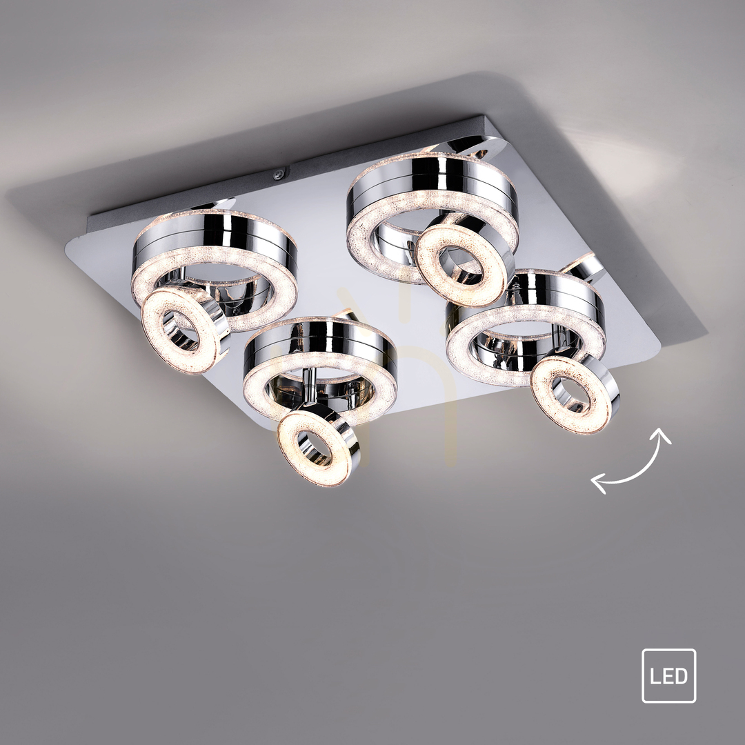 Jelölje be TIM Plafond 14522-17 króm 8xLED TIM Plafond 14522-17 króm 8xLED
