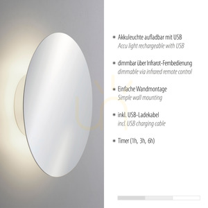 AKKU-PUNTUA fali lámpa 8153-17 króm 1xLED small 3
