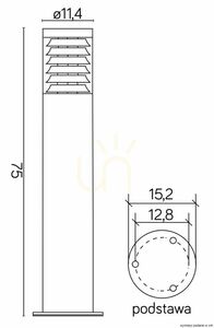 Kerti lámpaoszlop SU-MA Joy fekete 75 cm AISI 304 IP44 91065L-750 BL small 3