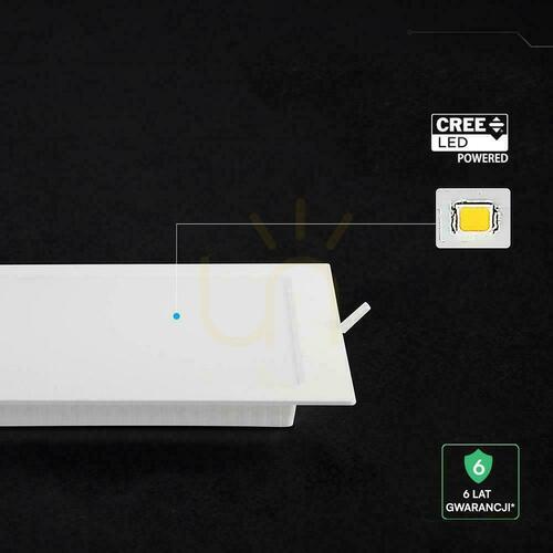 Jelölje be V-TAC süllyesztett downlight panel 12W LED CREE CHIP négyzet 170x170mm VT-61012CCT 1320lm 6 év garancia