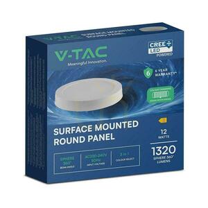 V-TAC 12W LED CREE CHIP downlight felületi panel kerek 167x30mm VT-60012CCT 1320lm 6 év garancia 5 V-TAC 12W LED CREE CHIP downlight felületi panel kerek 167x30mm VT-60012CCT 1320lm 6 év garancia small 5