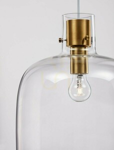 Luces Exclusivas PADRE LE42636 függőlámpa, átlátszó üveg, sárgarézszín, E27, 30 cm small 2