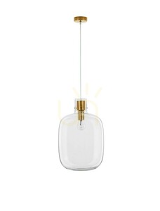 Luces Exclusivas PADRE LE42636 függőlámpa, átlátszó üveg, sárgarézszín, E27, 30 cm small 0