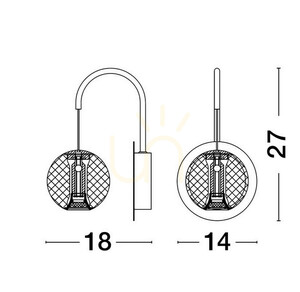 Luces Exclusivas CANA LE42695 arany LED fali lámpa, 4,2 W small 5