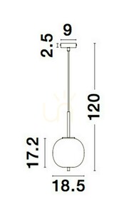 Luces Exclusivas MARC LE42721 függeszték, fehér üvegbúra ø18,5 cm, E14 max. 5 W, fekete, magasság 120 cm small 5