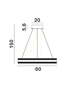 COLIMA LED függőlámpa arany 60 cm Luces Exclusivas LE42753 small 2