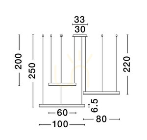 Luces Exclusivas JACA LE42766 LED függesztéklámpa – 3 gyűrű, matt fehér small 1