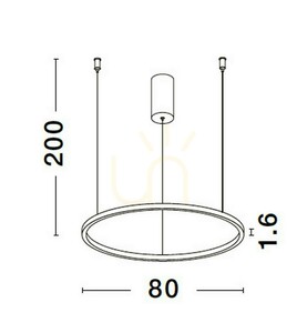 Luces Exclusivas TOLUCA LE42784 fehér LED függőlámpa, 80 cm, 48 W, 3000 K small 2