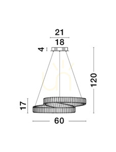 SINALOA Luces Exclusivas LE42924 kristályspirál LED függesztett lámpa Ø 60 cm, króm small 1