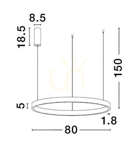 Luces Exclusivas BARI LE43250 LED függőlámpa, szálcsiszolt arany, Ø80 cm, 3000 K small 2