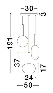 BAJOS Luces Exclusivas függőlámpa 3xG9 arany Ø50 cm LE43394 small 1