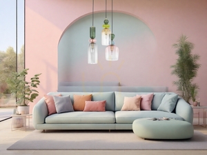 Luces Exclusivas BALAM arany függeszték színes üveggel 3xE14 LE43400 small 3