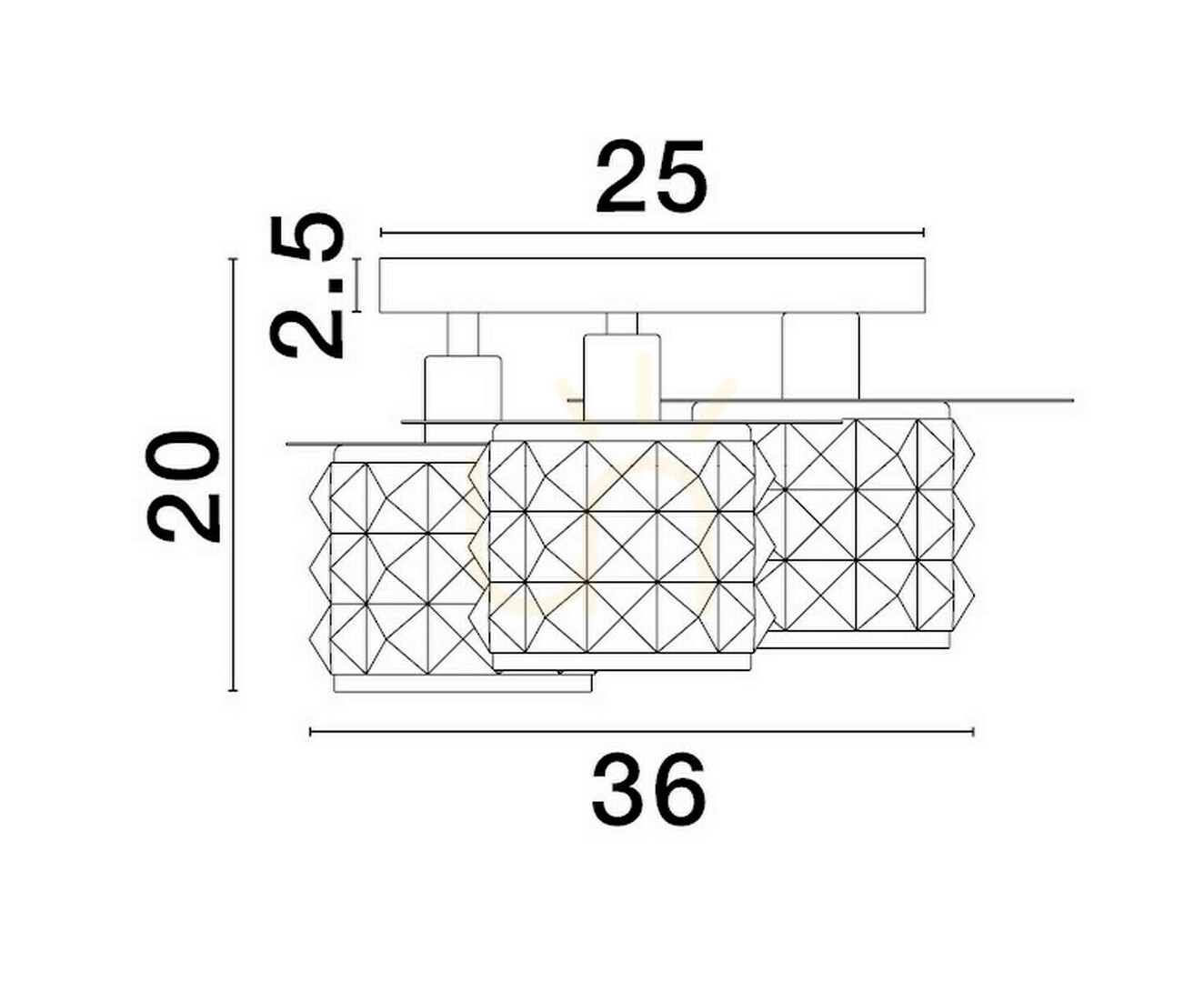 Kilátás Plafond BAMOA Luces Exclusivas LE43422 Plafond BAMOA Luces Exclusivas LE43422