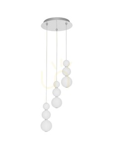 Luces Exclusivas MOCA LE43466 függesztett lámpa, króm/fehér üveg, ø31 cm, LED 23 W 3000 K small 0