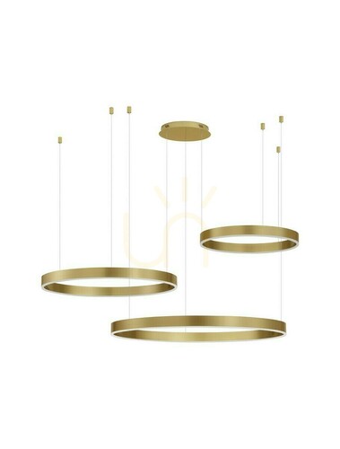 Jelölje be Luces Exclusivas JACA LE43503 függesztéklámpa, három LED gyűrű 140 W 3000 K, fekete, Ø100 cm
