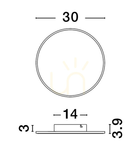 Jelölje be BADSAN LE43607 fali lámpa, arany, LED 20,5 W 1450 lm, Ø 30 cm