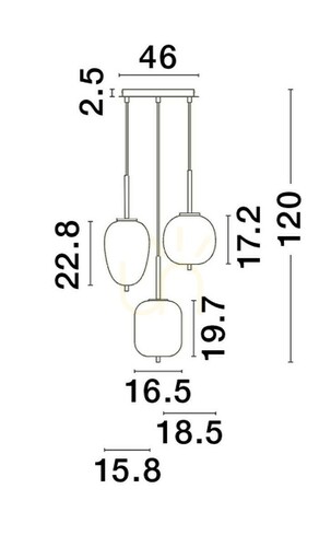 Jelölje be PILAR Luces Exclusivas függőlámpa LE43668
