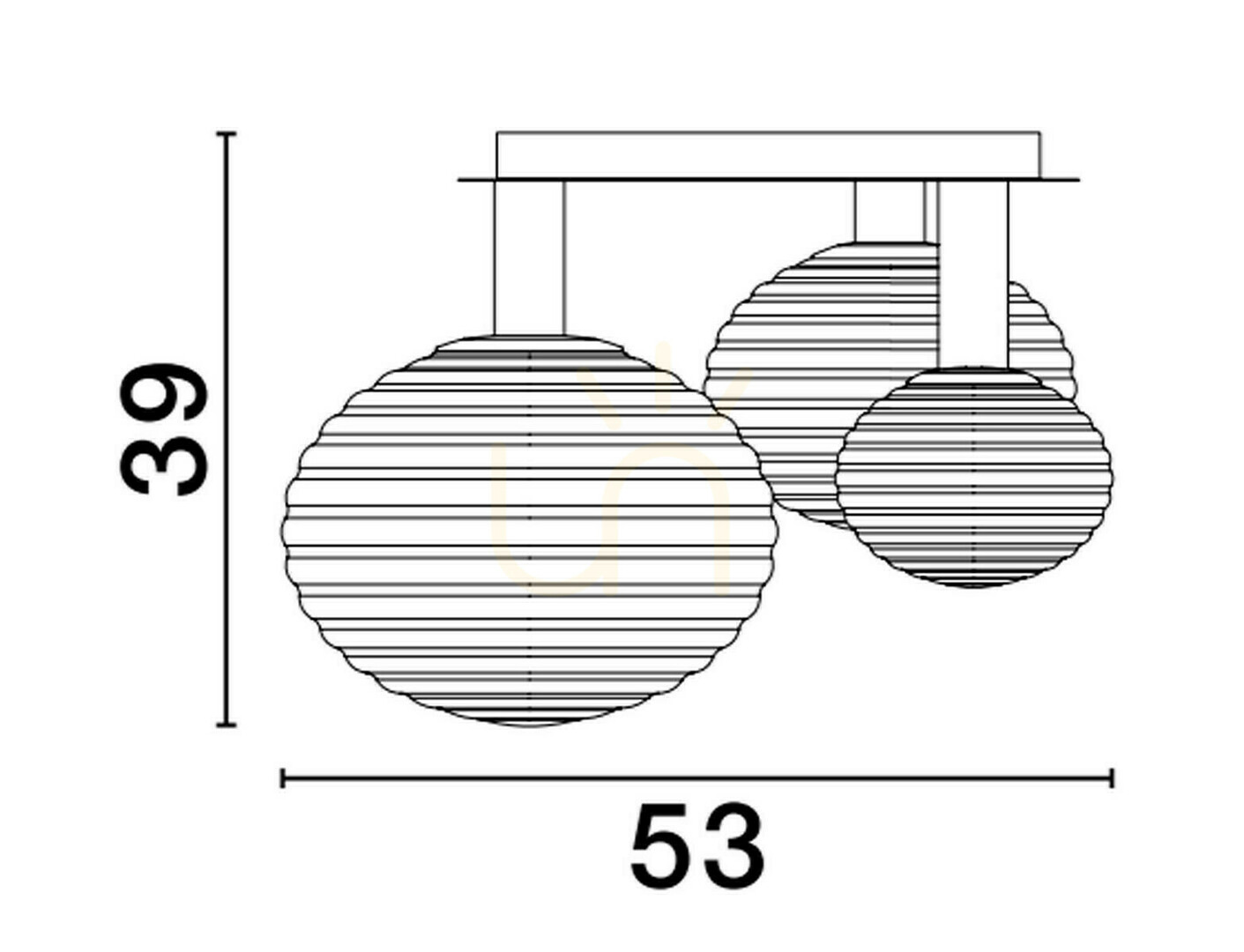 Kilátás Luces Exclusivas BALAJU LE43683 arany mennyezeti lámpa, 3 fényforrás E27/E14, 53,5 cm Luces Exclusivas BALAJU LE43683 arany mennyezeti lámpa, 3 fényforrás E27/E14, 53,5 cm