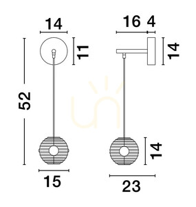 SECO Luces Exclusivas fali lámpa LE44234 small 2